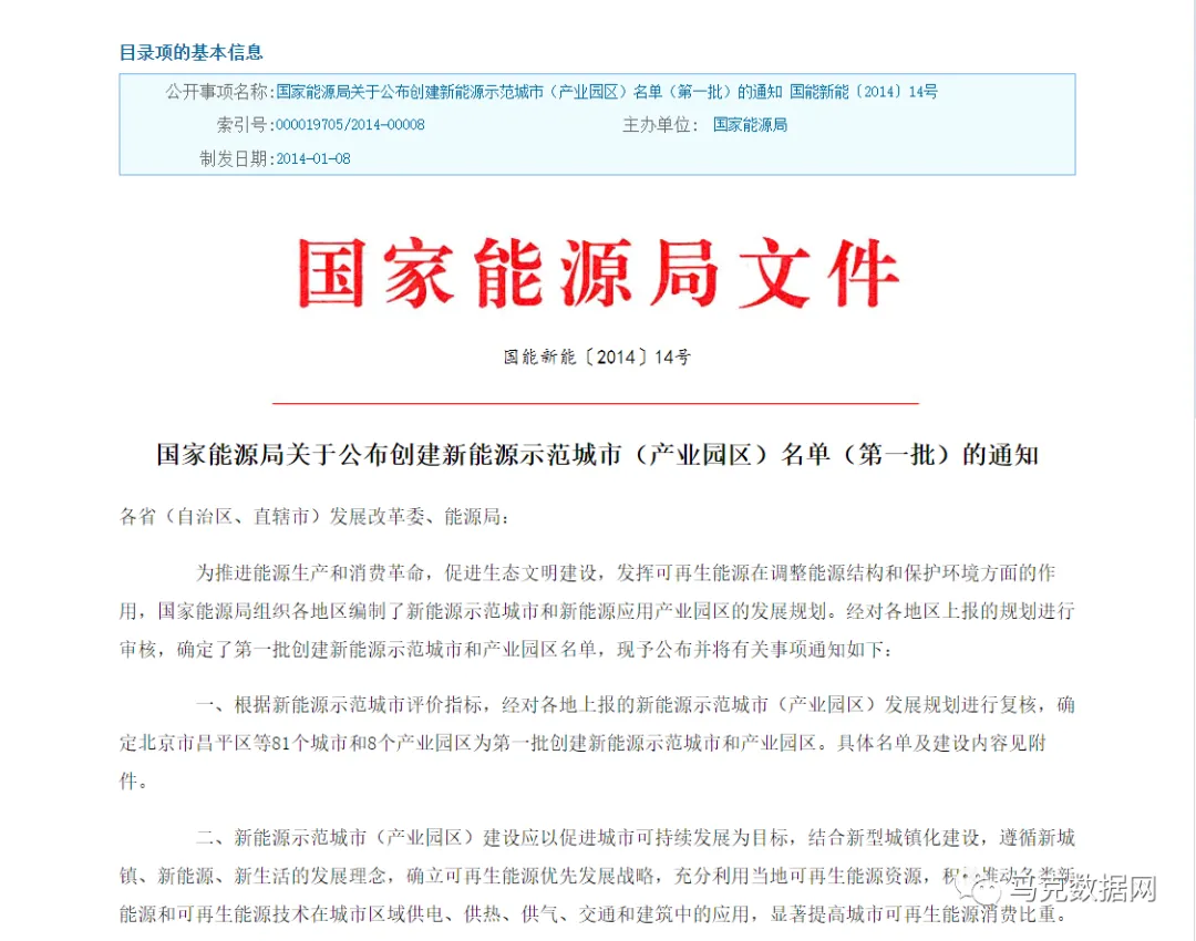 1国家“新能源示范城市”名单